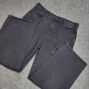 Aeropostale Jeans Mens 36x32 Black Distressed Boho Streetwear Grunge Baggy Y2K